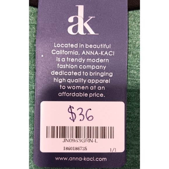 Anna Kaci Long Sleeve Evergreen with Pink & Black Leopard Sleeve Size Small - Picture 6 of 7